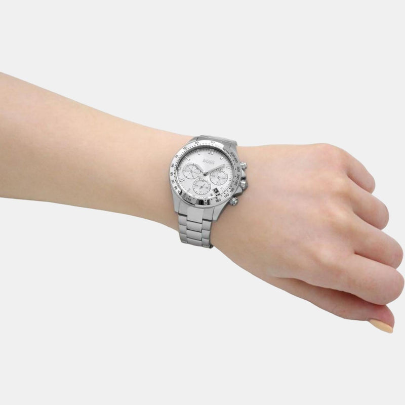 Hugo Boss Novia Chronograph Silver Dial Silver Steel Strap Watch for Women - 1502616 Buy Now By Hugo Boss
