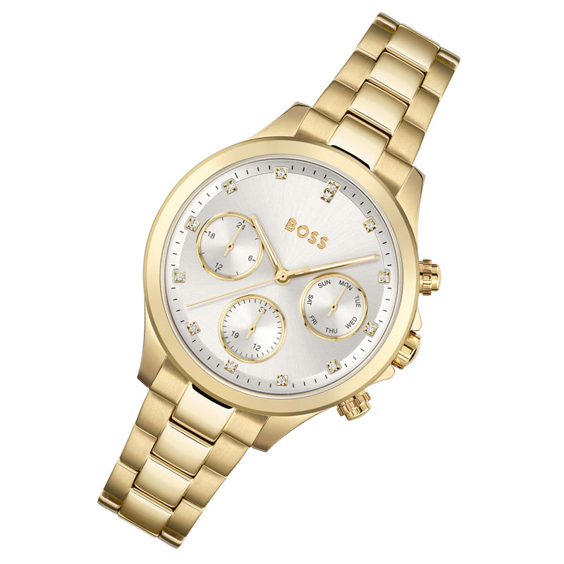 Hugo Boss Hera White Dial Gold Steel Strap Watch for Women - 1502628 Buy Now By Hugo Boss