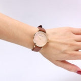 Emporio Armani Gianni T Bar Quartz Pink Mother of Pearl Dial Brown Leather Strap Watch For Women - AR1960 Buy Now By Emporio Armani