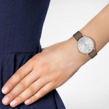 Emporio Armani Classic Analog Silver Dial Brown Leather Strap Watch For Women - AR8040 Buy Now By Emporio Armani