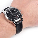 Hugo Boss Aeroliner Chronograph Black Dial Black Leather Strap Watch For Men - 1512448 Buy Now By Hugo Boss