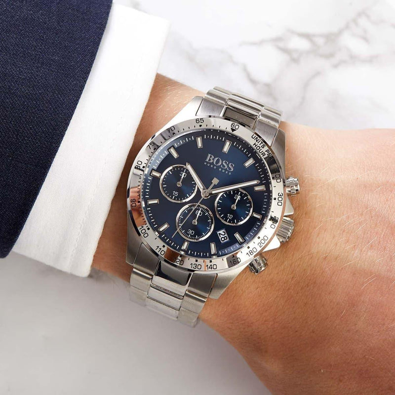 Hugo Boss Ikon Blue Dial Silver Steel Strap Watch for Men - 1512963 Buy Now By Hugo Boss