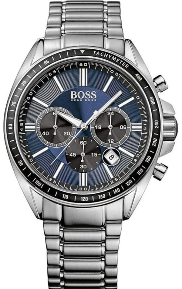 Hugo Boss Chronograph Driver Blue Dial Silver Steel Strap Watch for Men - 1513081 Buy Now By Hugo Boss