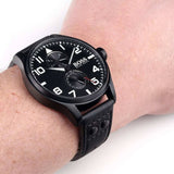Hugo Boss Aeroliner Black Dial Black Leather Strap Watch For Men - 1513083 Buy Now By Hugo Boss