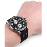 Hugo Boss Aeroliner Chronograph Black Dial Black Leather Strap Watch For Men - 1513086 Buy Now By Hugo Boss