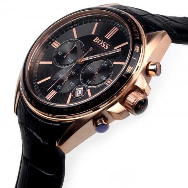 Hugo Boss Driver Black Dial Black Leather Strap Watch for Men - 1513092 Buy Now By Hugo Boss