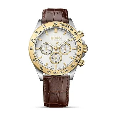 Hugo Boss Ikon White Dial Brown Leather Strap Watch for Men - 1513174 Buy Now By Hugo Boss