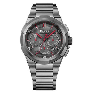 Hugo Boss Supernova Chronograph Grey Dial Grey Steel Strap Watch for Men - 1513361