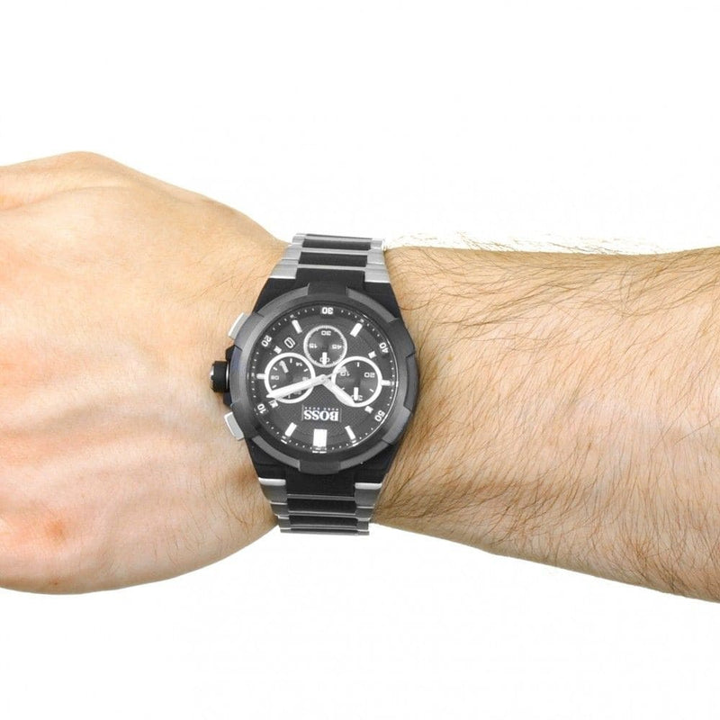 Hugo Boss Supernova Chronograph Black Dial Silver Steel Strap Watch for Men - 1513359 Buy Now By Hugo Boss
