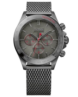 Hugo Boss Ikon Chronograph Grey Dial Grey Mesh Bracelet Watch for Men - 1513443
