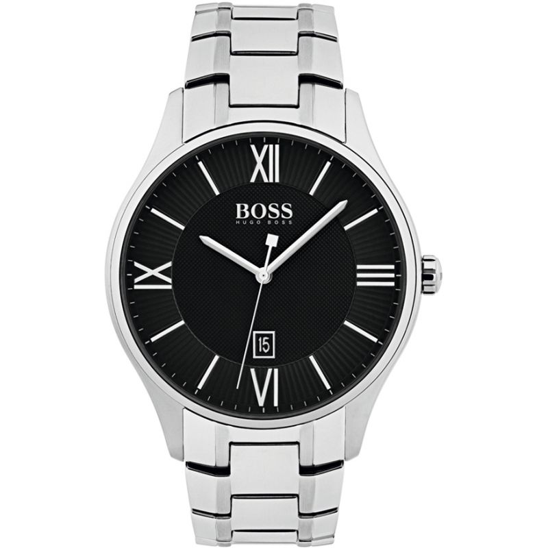 Hugo Boss Governer Black Dial Silver Steel Strap Watch for Men - 1513488 Buy Now By Hugo Boss