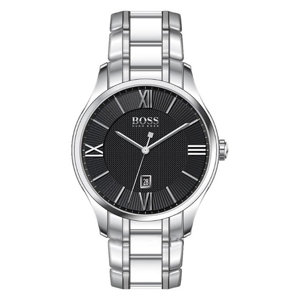 Hugo Boss Governer Black Dial Silver Steel Strap Watch for Men - 1513488 Buy Now By Hugo Boss