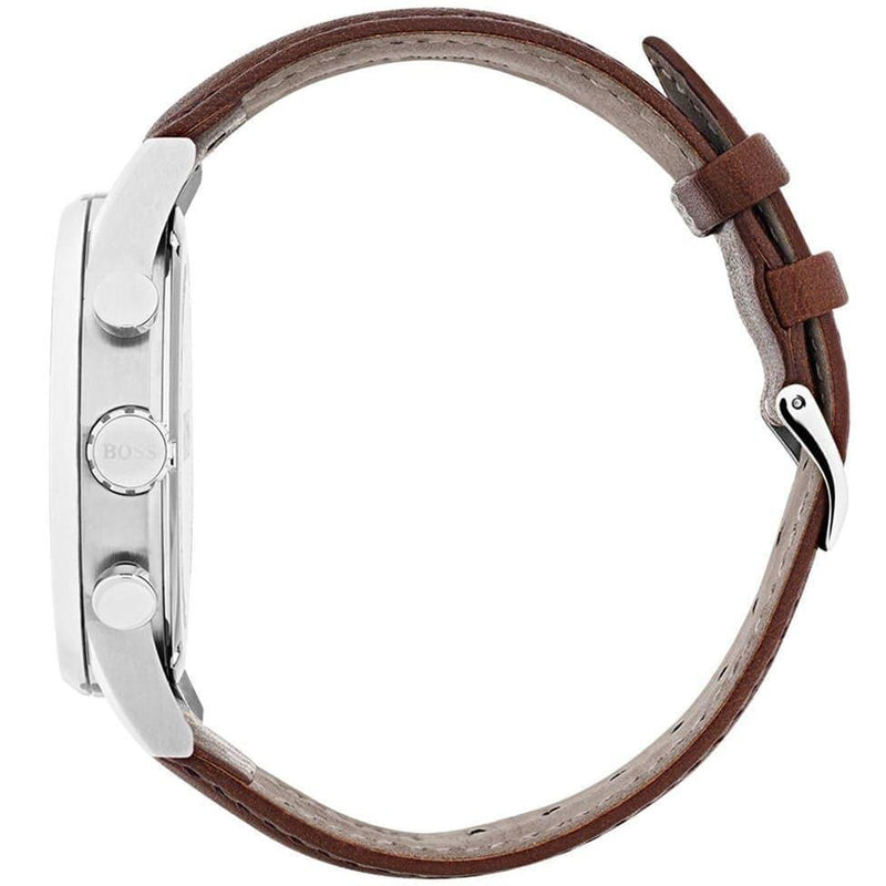 Hugo Boss Navigator Grey Dial Brown Leather Strap Watch for Men - 1513494 Buy Now By Hugo Boss