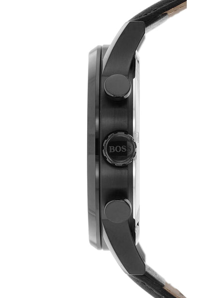 Hugo Boss Navigator Black Dial Black Leather Strap Watch for Men - 1513497 Buy Now By Hugo Boss