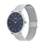Hugo Boss Horizon Quartz Blue Dial Silver Mesh Bracelet Watch For Men - 1513541