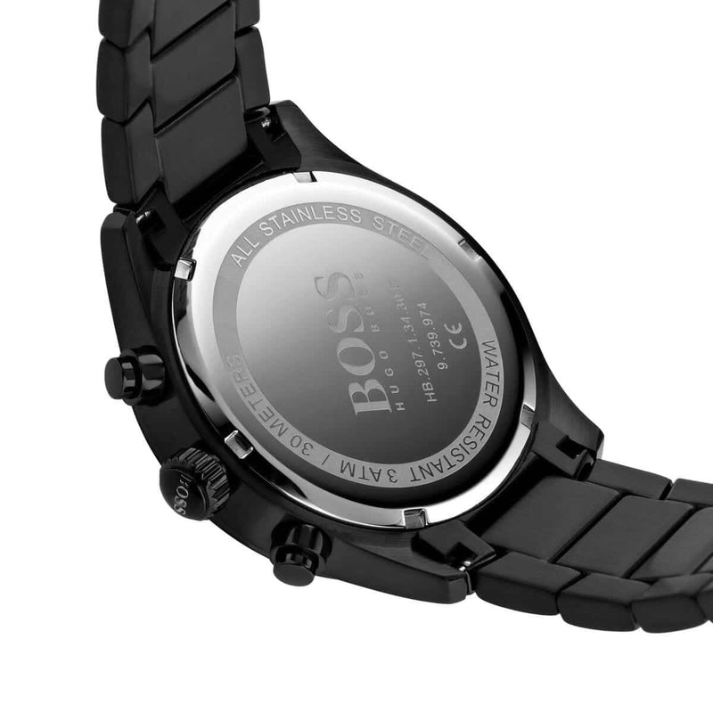 Hugo Boss Grand Prix Black Dial Black Steel Strap Watch for Men - 1513578 Buy Now By Hugo Boss