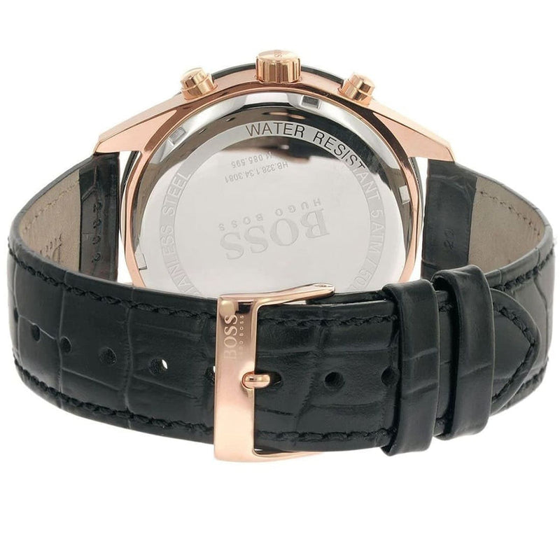 Hugo Boss Talent Chronograph Black Dial Black Leather Strap Watch For Men - 1513580 Buy Now By Hugo Boss