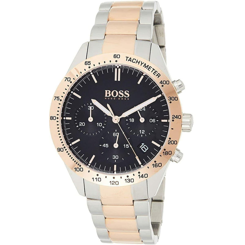 Shop Hugo Boss Talent Black Dial Two Tone Steel Strap Watch for Men - 1513584 in USA