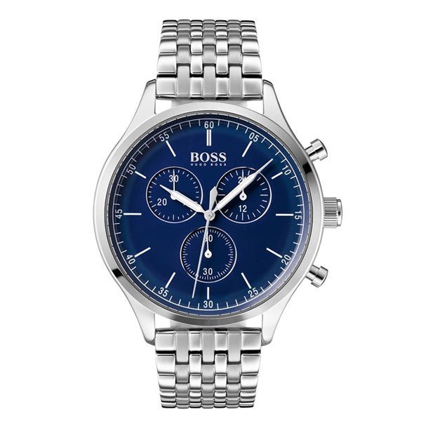 Shop Hugo Boss Companion Blue Dial Silver Steel Strap Watch for Men - 1513653 in USA