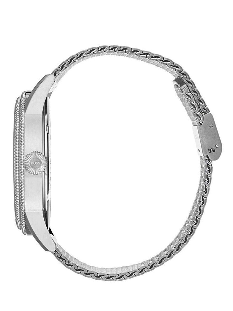 Hugo Boss Legacy Grey Dial Silver Mesh Bracelet Watch for Men - 1513673 Buy Now By Hugo Boss