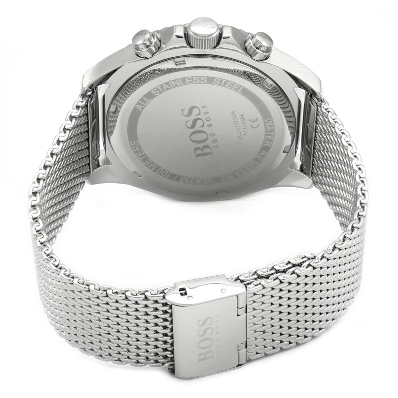 Shop Hugo Boss Ocean Edition Black Dial Silver Mesh Bracelet Watch for Men - 1513701 in USA