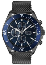 Shop Hugo Boss Ocean Edition Blue Dial Black Mesh Bracelet Watch for Men - 1513702 in USA
