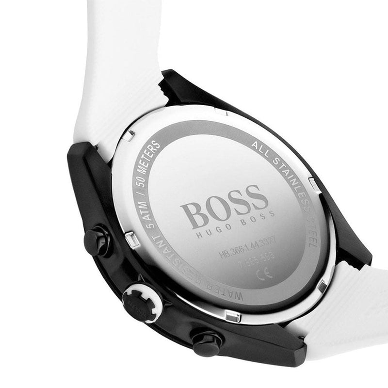 Shop Hugo Boss Velocity Black Dial White Rubber Strap Watch for Men - 1513718 in USA