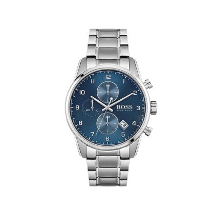 Shop Hugo Boss Skymaster Blue Dial Silver Steel Strap Watch for Men - 1513784 in USA