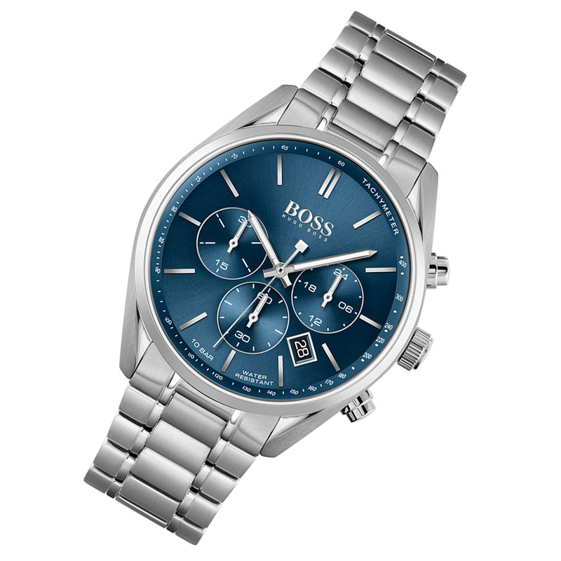 Shop Hugo Boss Champion Blue Dial Silver Steel Strap Watch for Men - 1513818 in USA