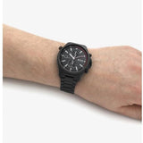 Hugo Boss Globetrotter Chronograph Black Dial Black Steel Strap Watch for Men - 1513825