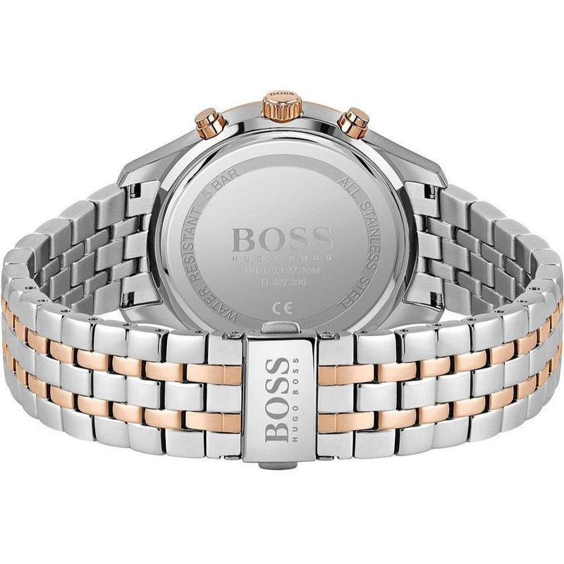 Shop Hugo Boss Associate Chronograph Black Dial Two Tone Steel Strap Watch for Men - 1513840 in USA