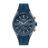 Hugo Boss Distinct Chronograph Blue Dial Blue Rubber Strap Watch for Men - 1513856
