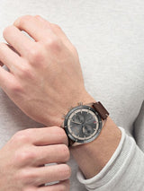 Hugo Boss Santiago Chronograph Grey Dial Brown Leather Strap Watch for Men - 1513861 Buy Now By Hugo Boss