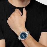 Shop Hugo Boss Talent Blue Dial Silver Steel Strap Watch for Men - 1513582 in USA