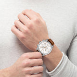 Hugo Boss Grand Prix White Dial Brown Leather Strap Watch for Men - 1513475 Buy Now By Hugo Boss