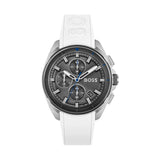 Hugo Boss Volane Grey Dial White SIlicone Strap Watch for Men - 1513948 Buy Now By Hugo Boss