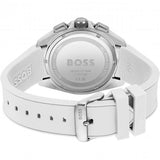 Hugo Boss Volane Chronograph Grey Dial White SIlicone Strap Watch for Men - 1513948