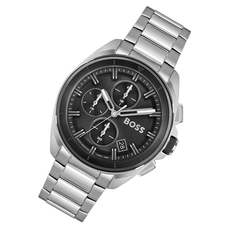 Hugo Boss Volane Black Dial Silver Steel Strap Watch for Men - 1513949 Buy Now By Hugo Boss