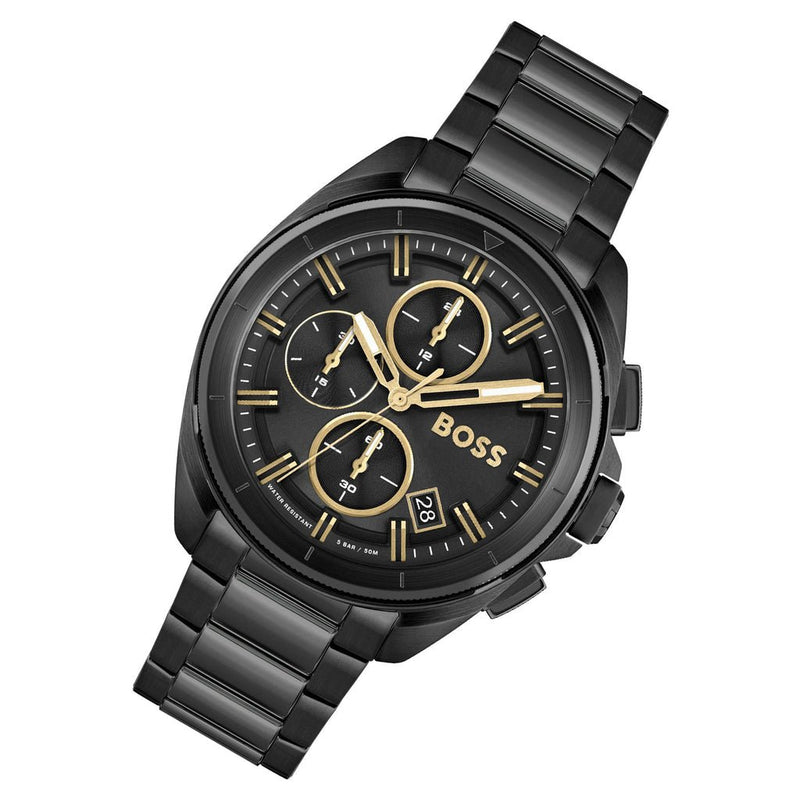 Hugo Boss Driver Black Dial Black Steel Strap Watch for Men - 1513277 Buy Now By Hugo Boss