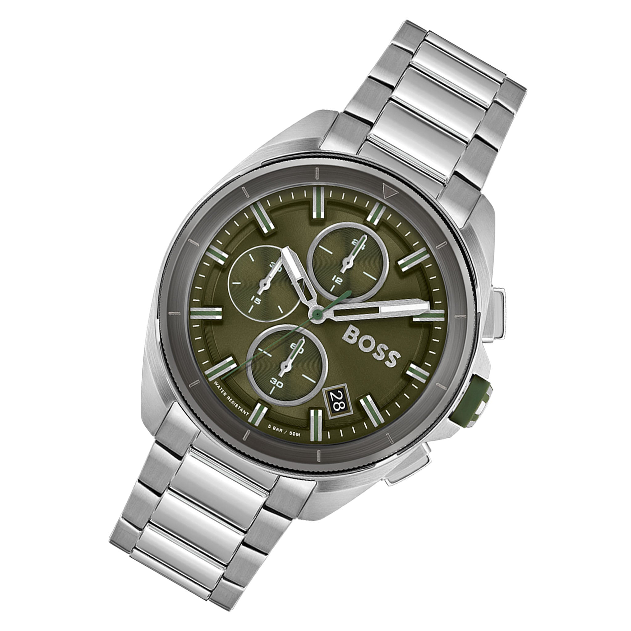 Hugo Boss Volane Grey Dial Silver Steel Strap Watch for Men - 1513951