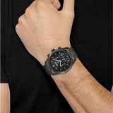Hugo Boss Champion Chronograph Black Dial Black Steel Strap Watch for Men - 1513960
