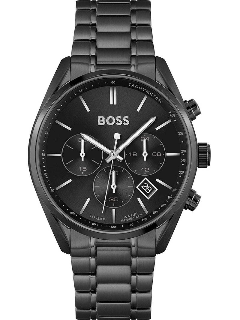 Hugo Boss Champion Black Dial Black Steel Strap Watch for Men - 1513960 Buy Now By Hugo Boss