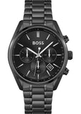 Hugo Boss Champion Chronograph Black Dial Black Steel Strap Watch for Men - 1513960