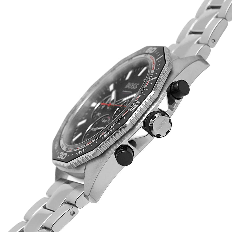 Hugo Boss Energy Chronograph Black Dial Silver Steel Strap Watch For Men - 1513971 Buy Now By Hugo Boss