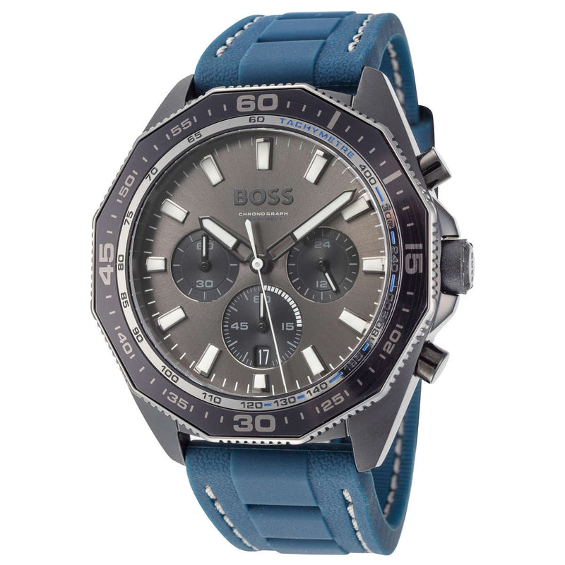 Hugo Boss Energy Chronograph Grey Dial Green Rubber Strap Watch For Men - 1513972 Buy Now By Hugo Boss