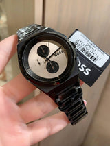 Hugo Boss Steer Chronograph Brown Dial Black Steel Strap Watch For Men - 1514043 Buy Now By Hugo Boss