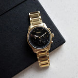 Hugo Boss Trace Chronograph Black Dial Gold Steel Strap Watch For Men - 1514006 Buy Now By Hugo Boss