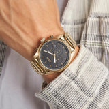 Hugo Boss Trace Chronograph Black Dial Gold Steel Strap Watch For Men - 1514006 Buy Now By Hugo Boss