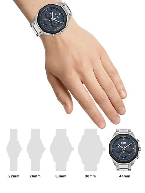 Hugo Boss Cloud Chronograph Blue Dial Silver Steel Strap Watch For Men - 1514015 Buy Now By Hugo Boss