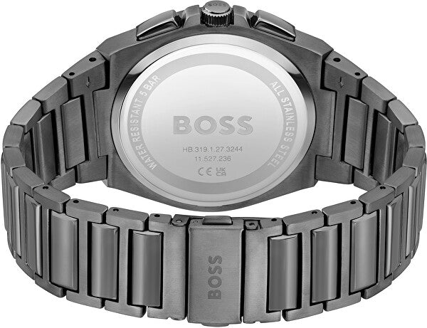 Hugo Boss Steer Chronograph Grey Dial Grey Steel Strap Watch For Men - 1514045 Buy Now By Hugo Boss